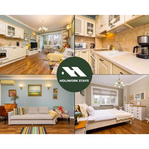 1BR Apartment in the Center with Free Parking and Designated Workspace