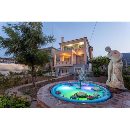 3-BR Sea View Villa with Garden in Mytilene