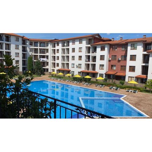 3 Room Family Apartment with Pool View (4 min. away from the Sea)