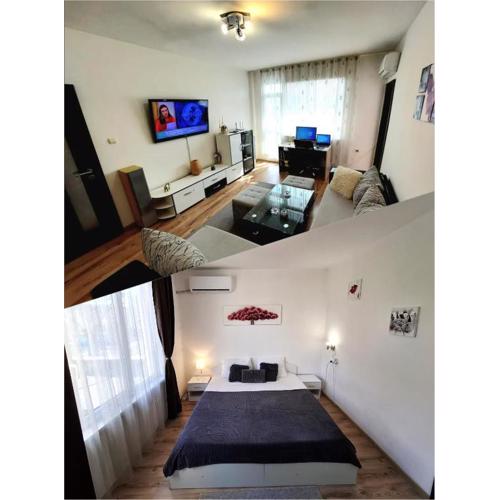 3 Rooms Apartment, Top Center, 1st Floor, AUBG, WiFi, PC i5 SSD, Tablet, AndroidMiTvBox, 3 LED TVs 200 Channels, Long Terrace, Self-Easy-Late Check-in, Stay Before Greece