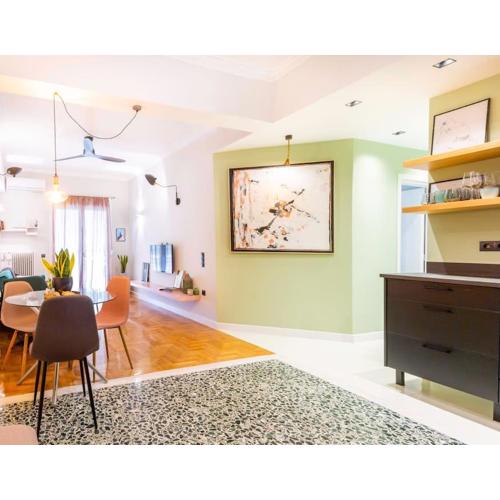 A stylish space, with an artsy Athenian feel