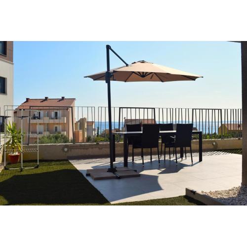 Adriatic Split beach apartment with sea view and garden