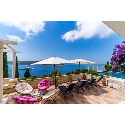 Antique Pearl of Dubrovnik Villa,Panoramic&Sea view with Pool