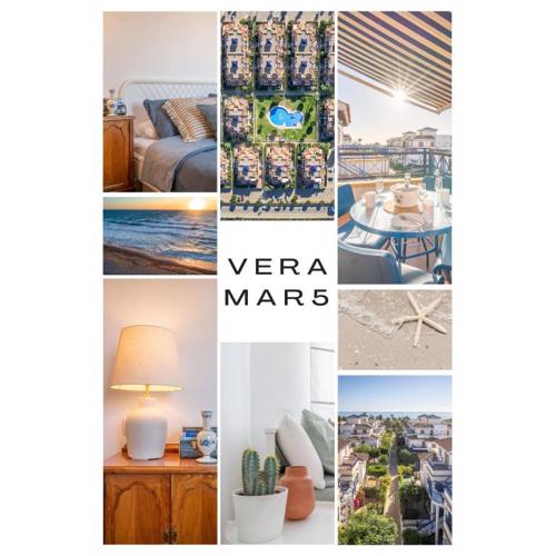 Apartamento ROSA del MAR Playas de Vera Ático en Primera Línea de Playa Piscina al Aire Libre Aparcamiento Gratuito WiFi Muy Rápido Acogedor con Calefacción