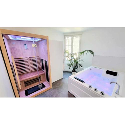Appart SPA 80m2 avec terrasse balcon jacuzzi et sauna privatif en hyper centre Place Drouet d\