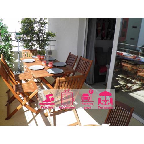Appartement 2P avec piscine, proche plage et commerces, parking inclus - Sète - FR-1-338-5