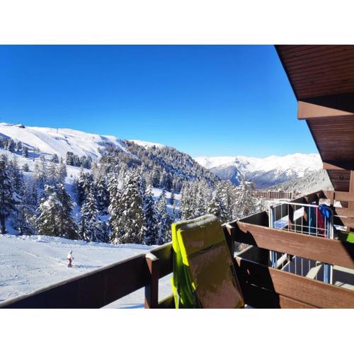 Appartement 4-6p Belle Plagne, skis aux pieds, vue montagne, ensoleillé