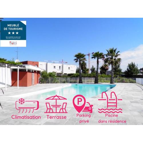 Belle villa moderne avec piscine, 800m plage, parking privé et clim, idéale pour familles à Sète - FR-1-338-31