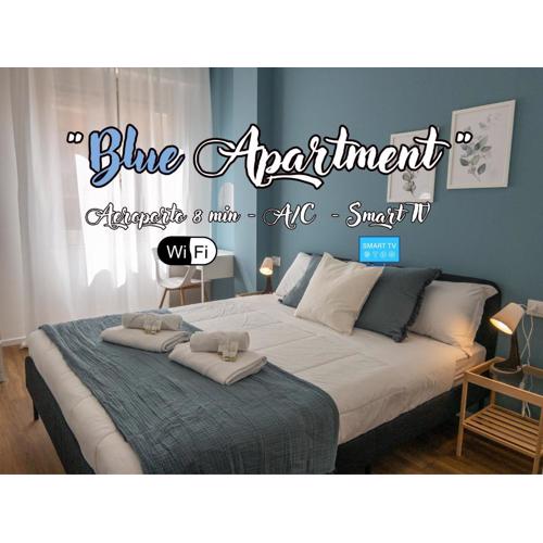 Blue Apartment - Airport 8 min - AC - Smart TV