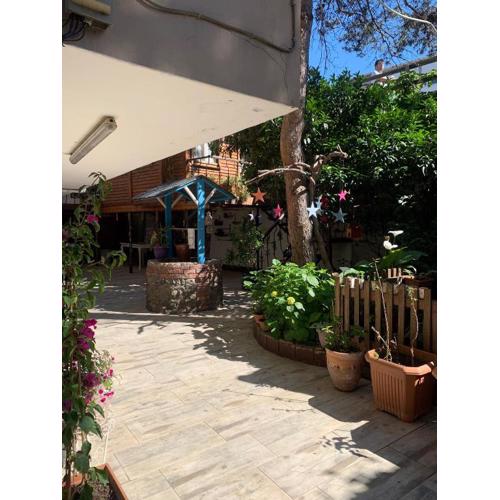 Blue green balcony