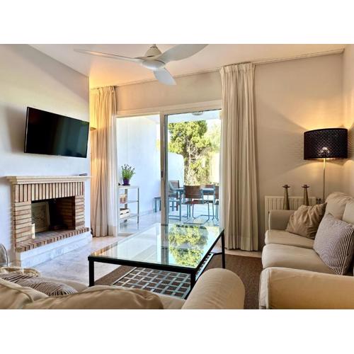 Blue House in Guadalmina Baja, with a large terrace overlooking the Golf