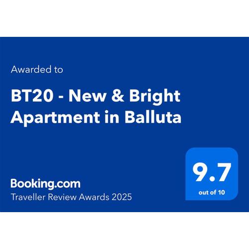 BT20 - New & Bright Apartment in Balluta