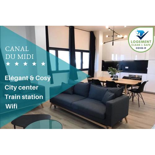 Canal du midi, cosy city center apt, train station
