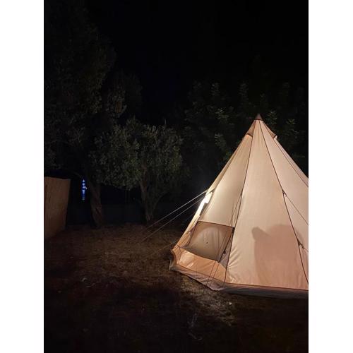 Canvas Tent Near The Agean Sea