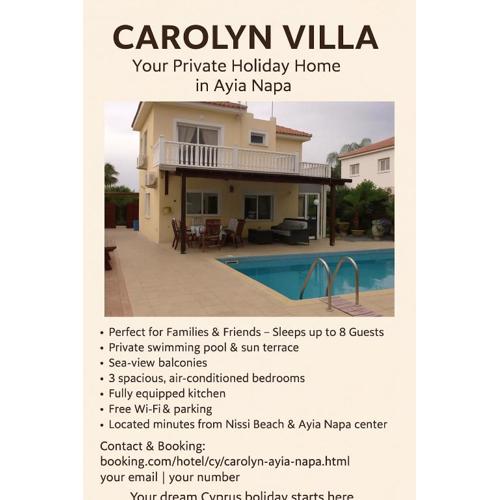 Carolyn Villa is a Luxury 4-Bedroom Villa with Private Pool in Ayia Napa