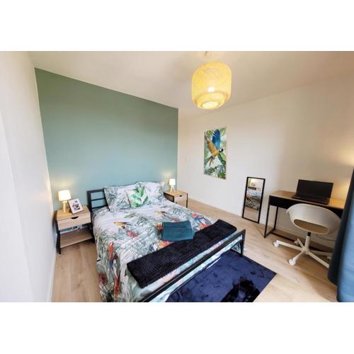 Chambre privative dans un appartement intégralement équipé
