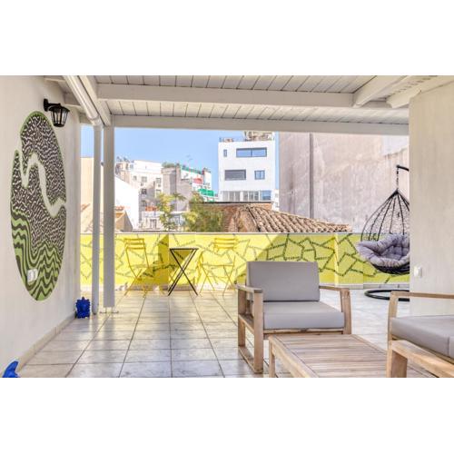 Chic rooftop studio w/ terrace - Near Acropolis
