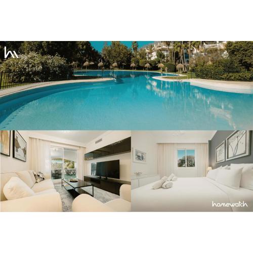 Cozy apartment with terrace and huge communal swimming pool and tennis courts in Puerto Banus