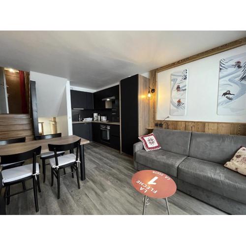Duplex 4 pers, balcon sud, Les Menuires, parking - FR-1-452-357