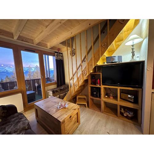 Duplex rénové 3P+cabine 6 pers, balcon, vue Mont Blanc - FR-1-181-2732