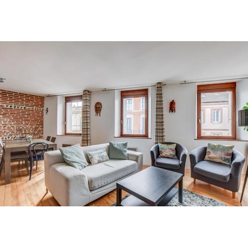 Duplex Tolosa - Pont-Neuf, Dôme de la Grave, 2 BDRs 85m2, AC, Free private car park - T3 85m2 avec clim, parking privé gratuit