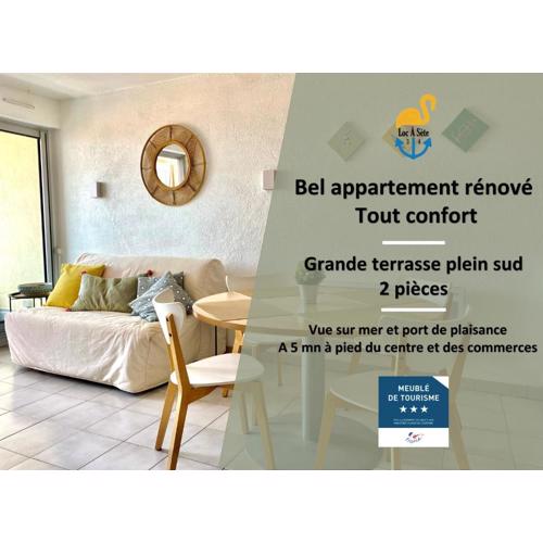 Escale paisible à Sète, belle terrasse vue sur mer