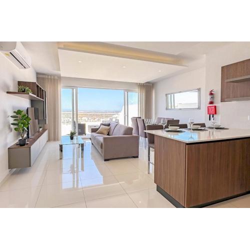 Flat 5 Mellieha Seaview & City view apartment with Terrace, nearby Beaches