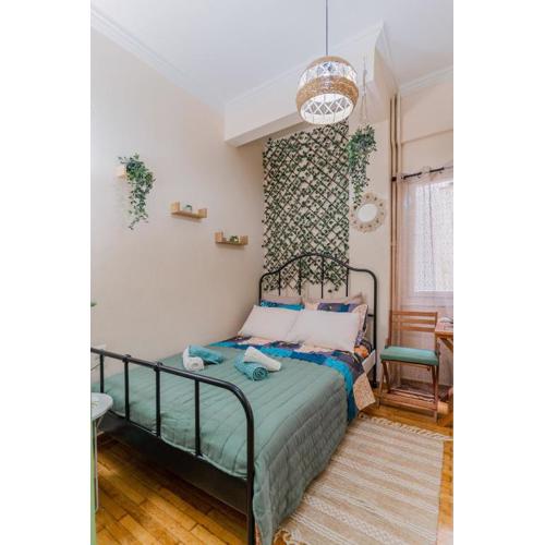 Green boho apartment
