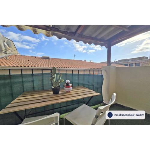 GregBnb - Studio RoofTop 27m2 - Terrasse 14m2 - Climatisé - 5e etage sans ascenseur