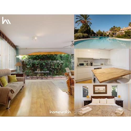 Ground floor holiday apartment with terrace and pool in Puerto Banús, Marbella