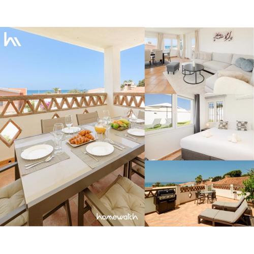 In the second line, modern beachfront holiday home in Costabella, Marbella
