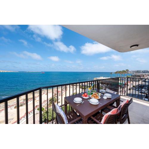 Islet Promenade Seafront Apartment with large Corner Terrace by Getawaysmalta
