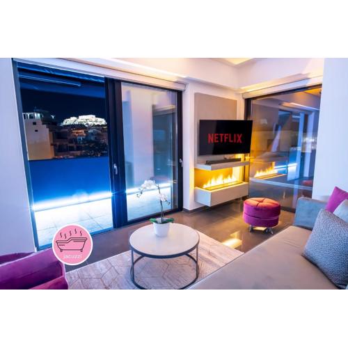 Luxury Penthouse with Acropolis View and Jacuzzi