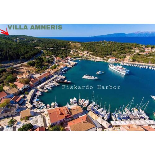 Luxury villa above emblisi beach , with heated pool !