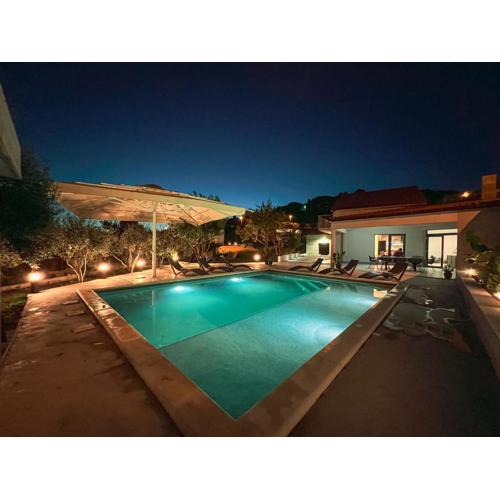 Mediterranean Oasis Seaside Villa with Pool