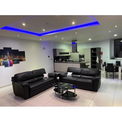 Modern apartment with distant sea view