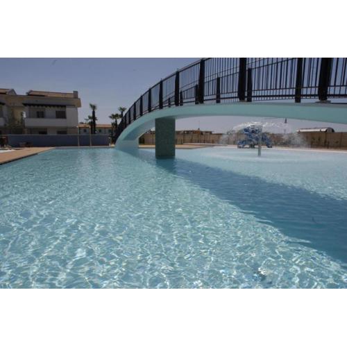 Modern flat with big swimming pool and balcony