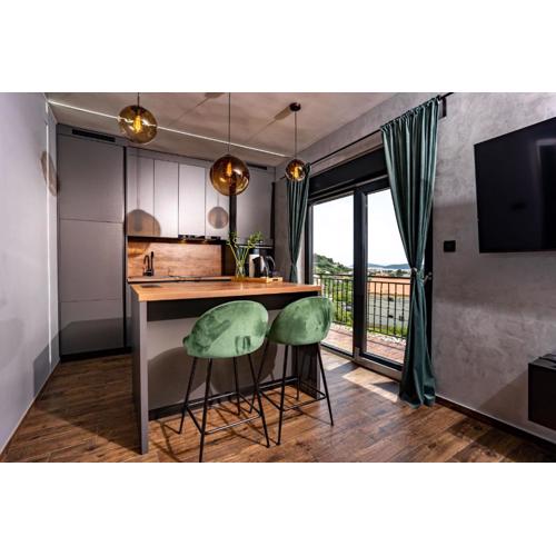 Modern studio with a beautiful view