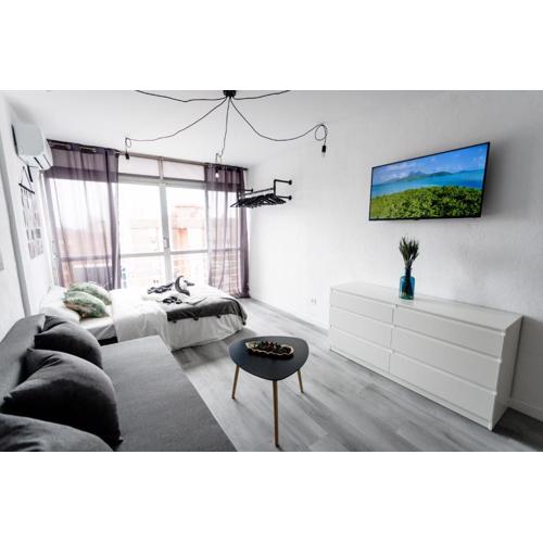 Modern studio with see and city view