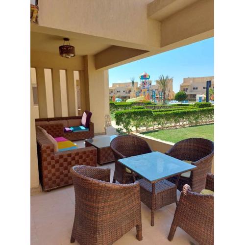 Mousa Coast aquapark view chalet with garden-families only