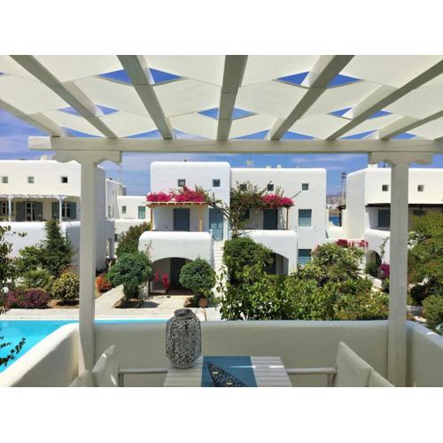 Mykonian Style Pool House 1 w Night Security Guard