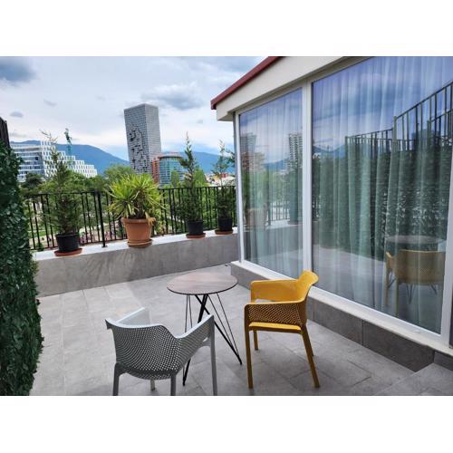Penthouse with a city view