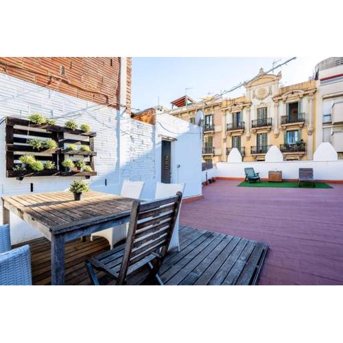 Private terrace Attico 3BD in Gran de Gracia