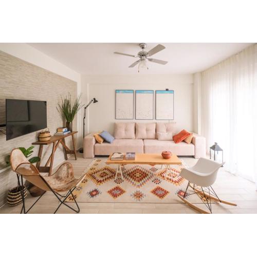 Sani Eclectic Family Villa, private garden
