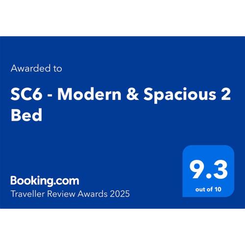 SC6 - Modern & Spacious 2 Bed