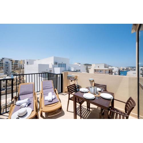 Sea Bliss penthouse with 2 terraces enjoying side Sea views by Getawaysmalta