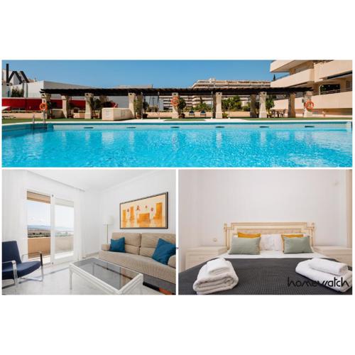 Sea view apartment in the center of puerto Banús and private parking