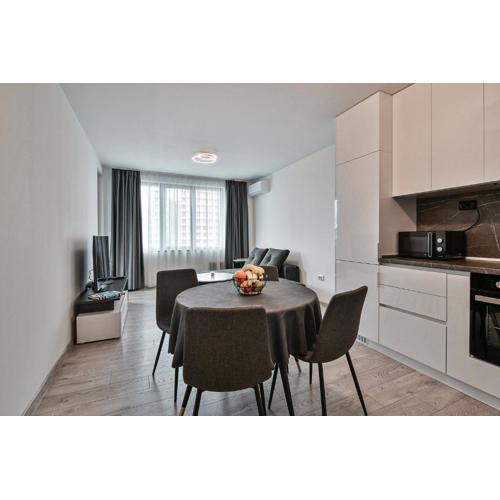 Sky view flat with parking