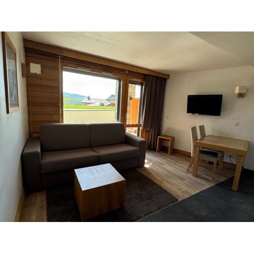 Studio cabine avec balcon, piscine, spa, animaux admis, accès direct pistes - Belle Plagne - FR-1-181-2825