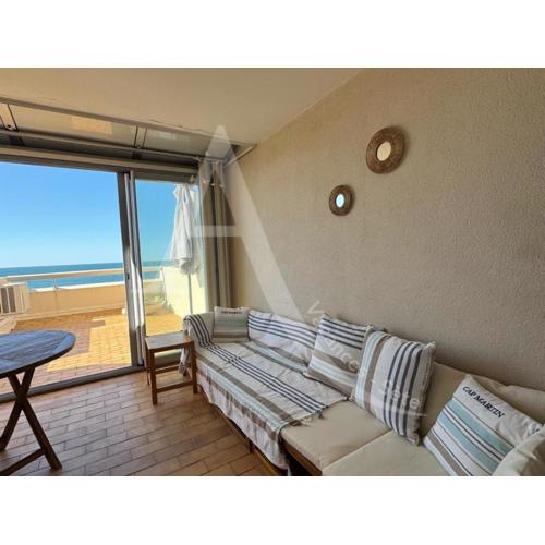 Studio cabine avec loggia et terrasse, 1er ligne et vue mer pour 4 personnes